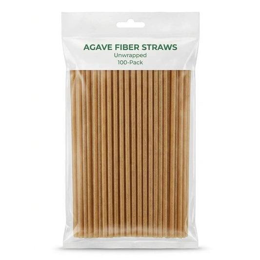 Agave Fiber Straws, Reduced-Plastic & Durable — 100-Pack Unwrapped Retail Box - agavestraws.com