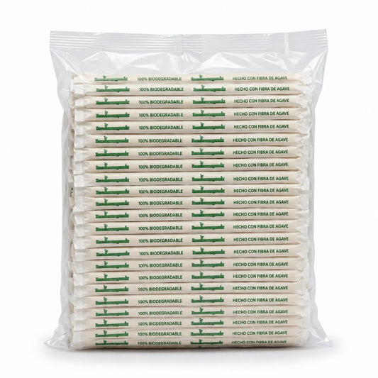 Agave Fiber Straws, Reduced-Plastic & Durable — 200-Pack Wrapped Box - agavestraws.com